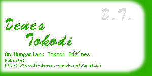 denes tokodi business card